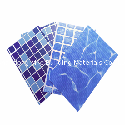 PVC swimming pool liner water wave pattern with polyester mesh