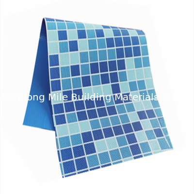 PVC swimming pool liner water wave pattern with polyester mesh