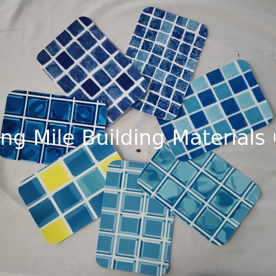 Anti-UV Blue Various Color Styles Mosaic Reinforced With Fabric pvc swimming pool liner film