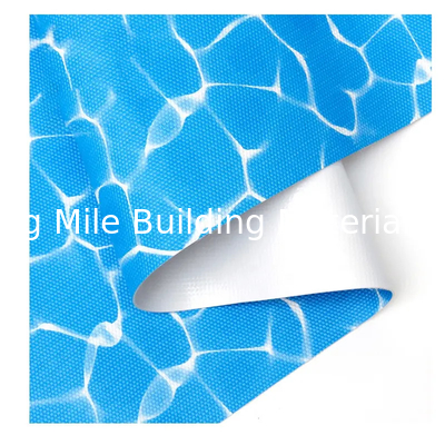 PVC swimming pool liner water wave pattern with polyester mesh
