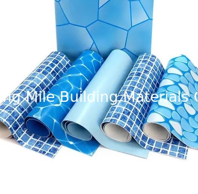 PVC swimming pool liner water wave pattern with polyester mesh