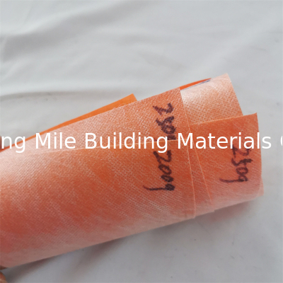 1m width Foil Orange  0.5mm 0.6mm PP PE Membrane Waterproofing Fabric for Tile Floor Adhesive With High Tensile Strength